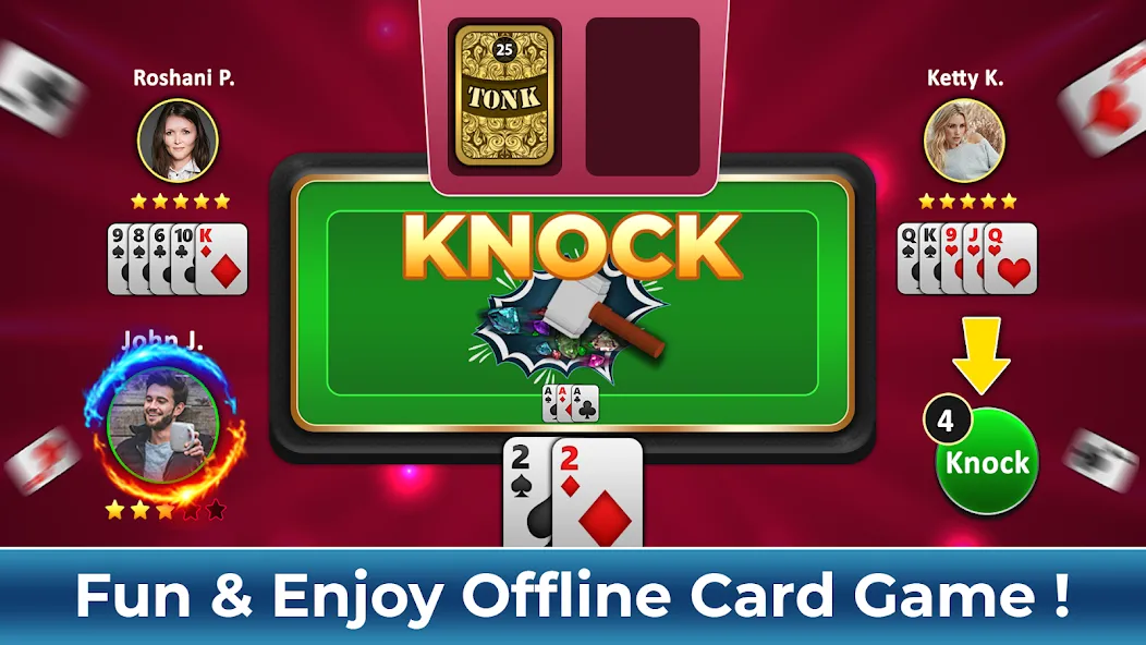 Tonk Rummy Card Game (Тонк Рамми карточная игра) [МОД Mega Pack] APK Android Screenshot 5