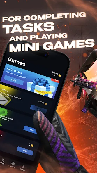 Skins Farm - Golds and Skins (Скинс Фарм) [МОД Unlocked] APK Android Screenshot 2