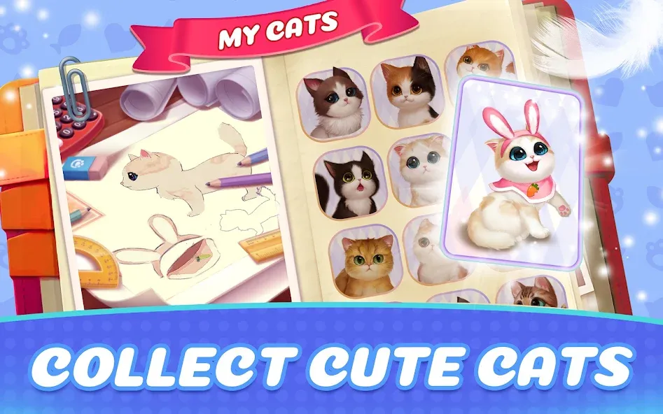 Kitten Match (Киттен Матч) [МОД Много денег] APK Android Screenshot 2