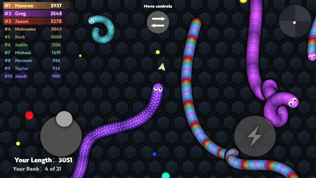 Slide.io - Hungry Snake Game [МОД Unlocked] APK Android Screenshot 3