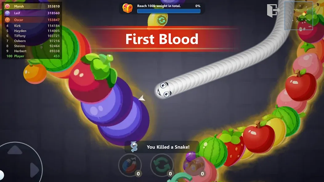 Snake War™ Hungry Worm.io Game (Снейк Вар) [МОД Все открыто] APK Android Screenshot 2