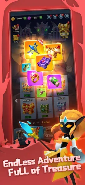 Chest Adventure: Idle RPG (Чест Эдвенчур) [МОД Mega Pack] APK Android Screenshot 1