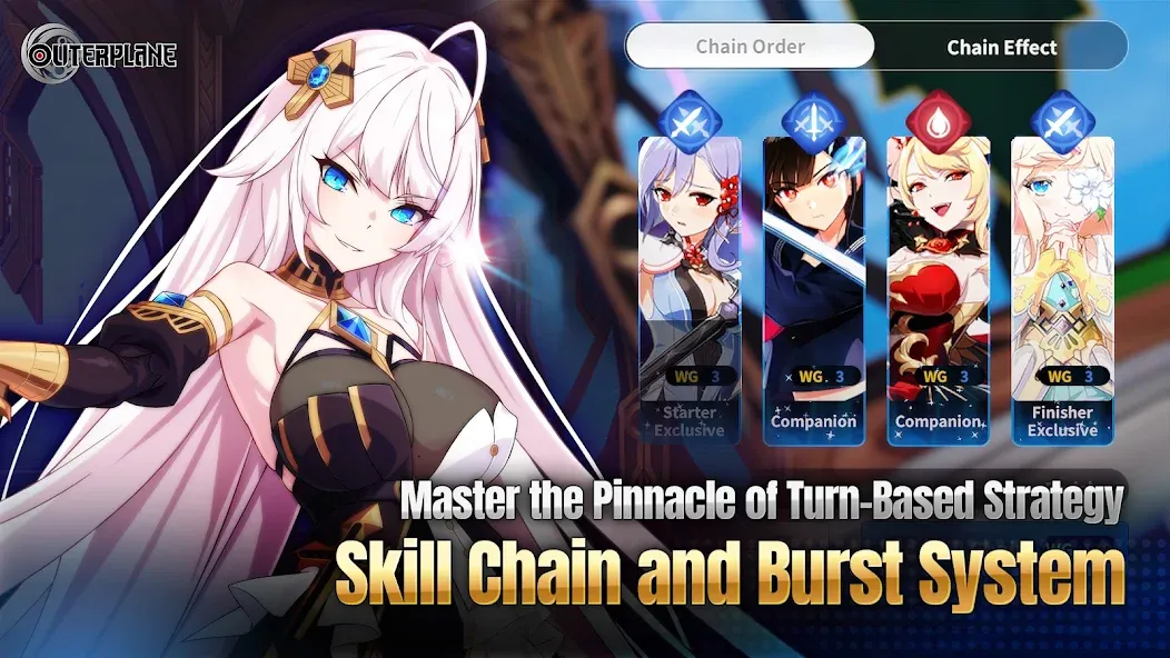 OUTERPLANE - Strategy Anime (АУТЕРПЛЕЙН) [МОД Много денег] APK Android Screenshot 2