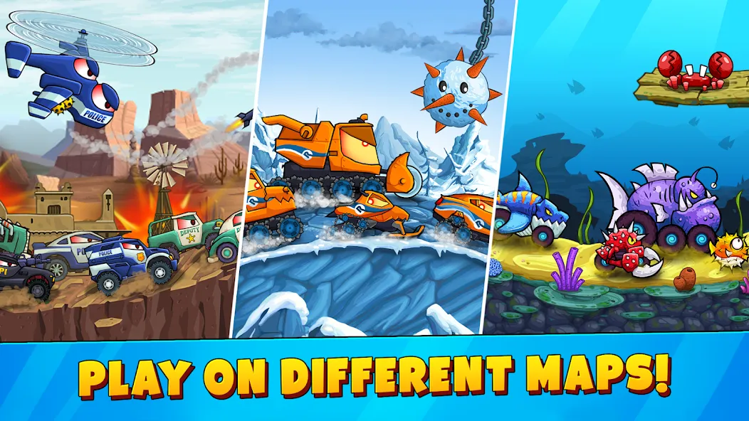 Car Eats Car 3 Hill Climb Race (Кар Ейтс Кар 3) [МОД Меню] APK Android Screenshot 2