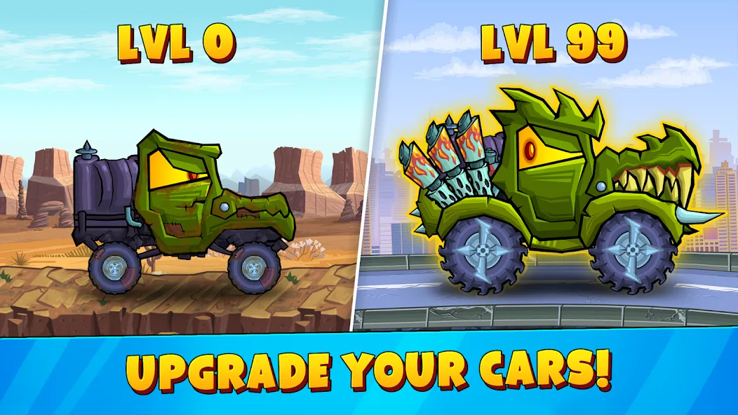 Car Eats Car 3 Hill Climb Race (Кар Ейтс Кар 3) [МОД Меню] APK Android Screenshot 4