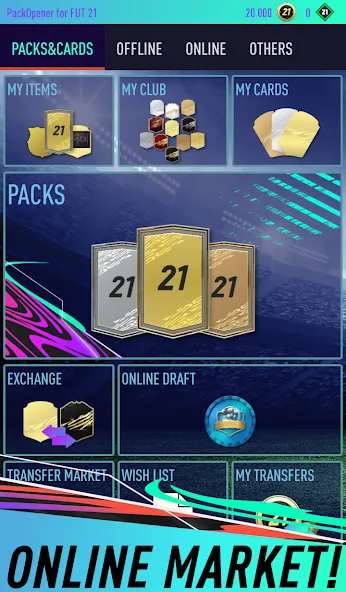 Pack Opener for FUT 21 (Пакопенер для  21) [МОД Бесконечные монеты] APK Android Screenshot 2