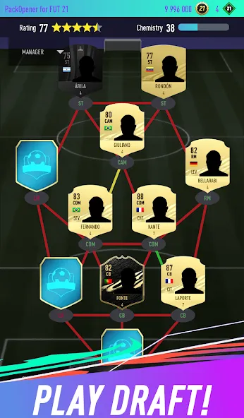 Pack Opener for FUT 21 (Пакопенер для  21) [МОД Бесконечные монеты] APK Android Screenshot 3