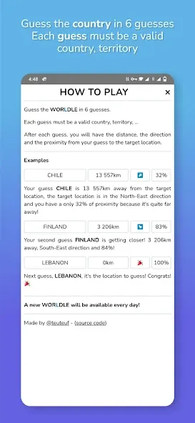 Worldle - Guess the Country (Ворлдле) [МОД Много денег] APK Android Screenshot 3