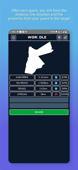 Worldle - Guess the Country (Ворлдле) [МОД Много денег] APK Android Screenshot 4