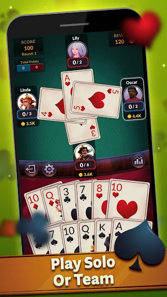 Spades - Offline Card Games (Спейдс) [МОД Unlocked] APK Android Screenshot 2