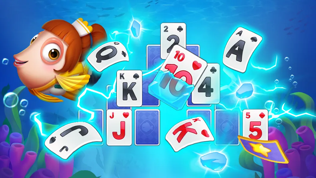 Solitaire TriPeaks Fish (Солитер ТриПикс Рыбка) [МОД Меню] APK Android Screenshot 2