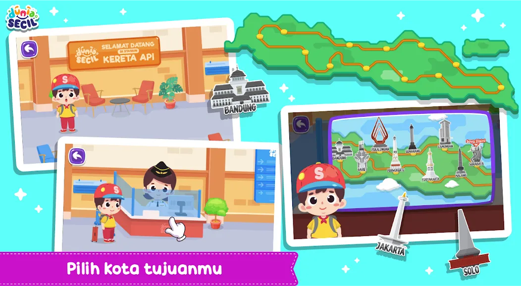 Kereta Api Dunia Secil (Керета Апи Дуниа Сесил) [МОД Бесконечные монеты] APK Android Screenshot 1