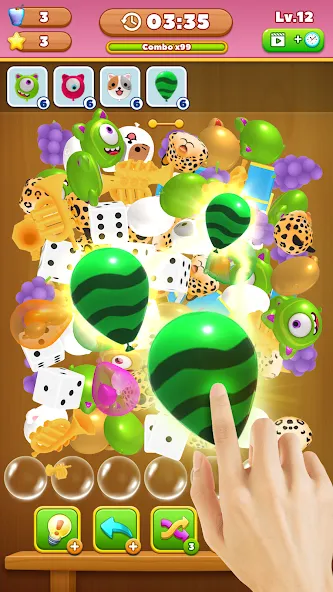 Match Triple Balloon (Матч Тройной Шарик) [МОД Mega Pack] APK Android Screenshot 2