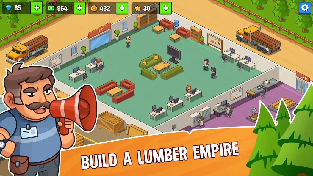 Lumber Inc Tycoon (Ламбер инк тайкун) [МОД Unlocked] APK Android Screenshot 1