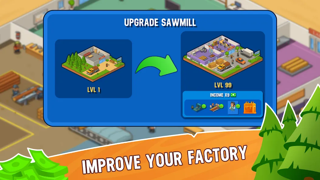 Lumber Inc Tycoon (Ламбер инк тайкун) [МОД Unlocked] APK Android Screenshot 4