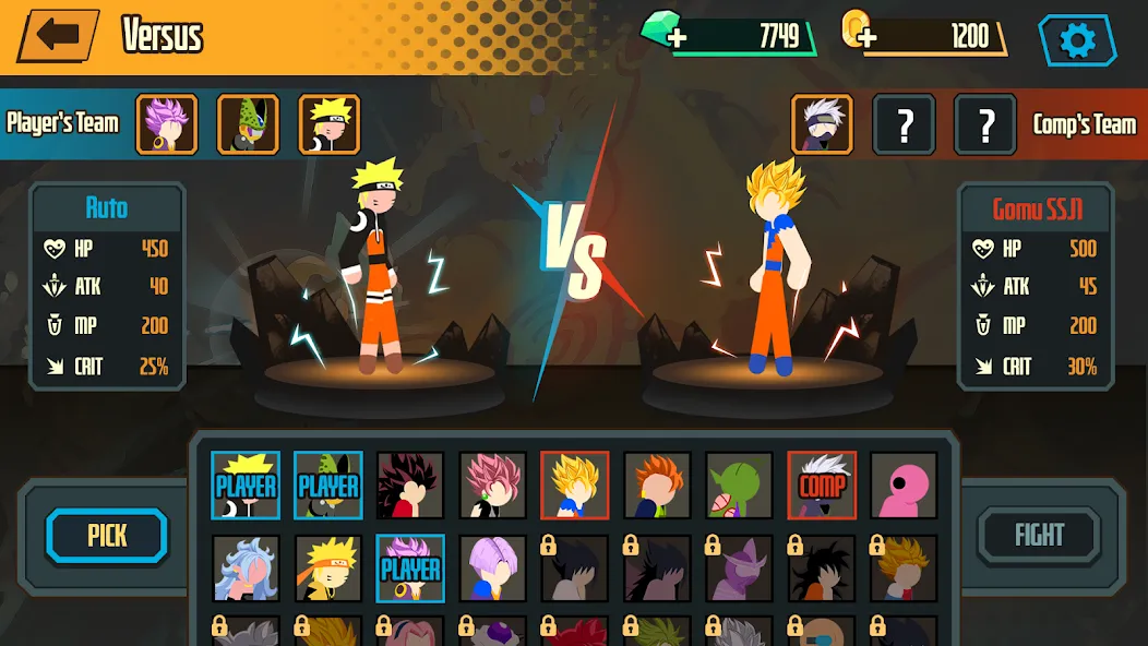 Stickman Dragon Fight - Super (Стикмен Дракон Файт) [МОД Все открыто] APK Android Screenshot 5