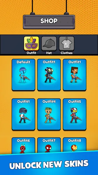 Stick Shooter: Battle Game (Стик Шутер) [МОД Unlocked] APK Android Screenshot 4