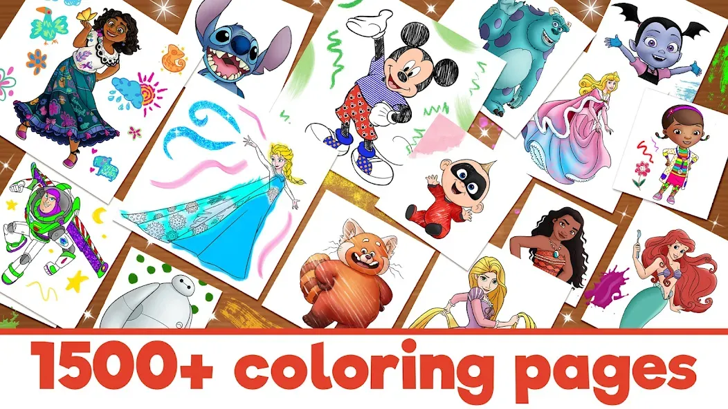 Disney Coloring World (Дисней) [МОД Много денег] APK Android Screenshot 1