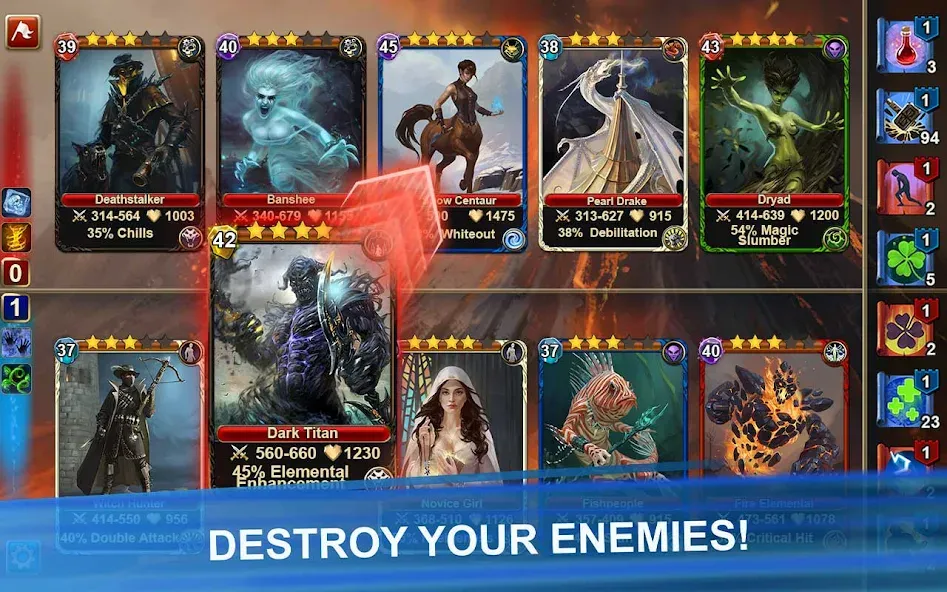 Blood of Titans: Card Battle [МОД Mega Pack] APK Android Screenshot 1