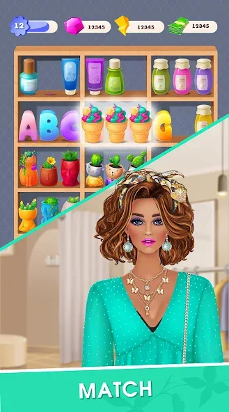 Fashion Triple Match: Dress Up (Фэшн Мердж) [МОД Все открыто] APK Android Screenshot 2