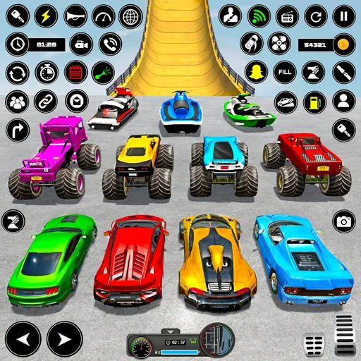 Crazy Ramp Car Stunt Master 3D (Крэйзи Рэмп Кар Стант Мастер 3Д) [МОД Premium] APK Android Screenshot 1