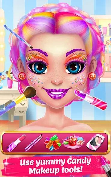 Candy Makeup Beauty Game [МОД Unlocked] APK Android Screenshot 2