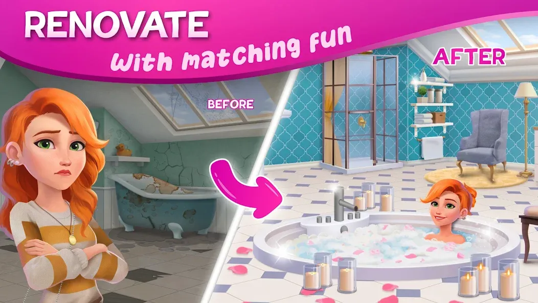 DesignVille: Merge & Story [МОД Mega Pack] APK Android Screenshot 2