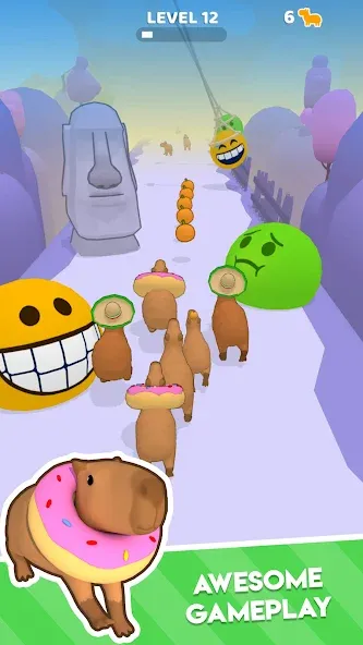 Capybara Rush (Капибара Раш) [МОД Бесконечные монеты] APK Android Screenshot 2