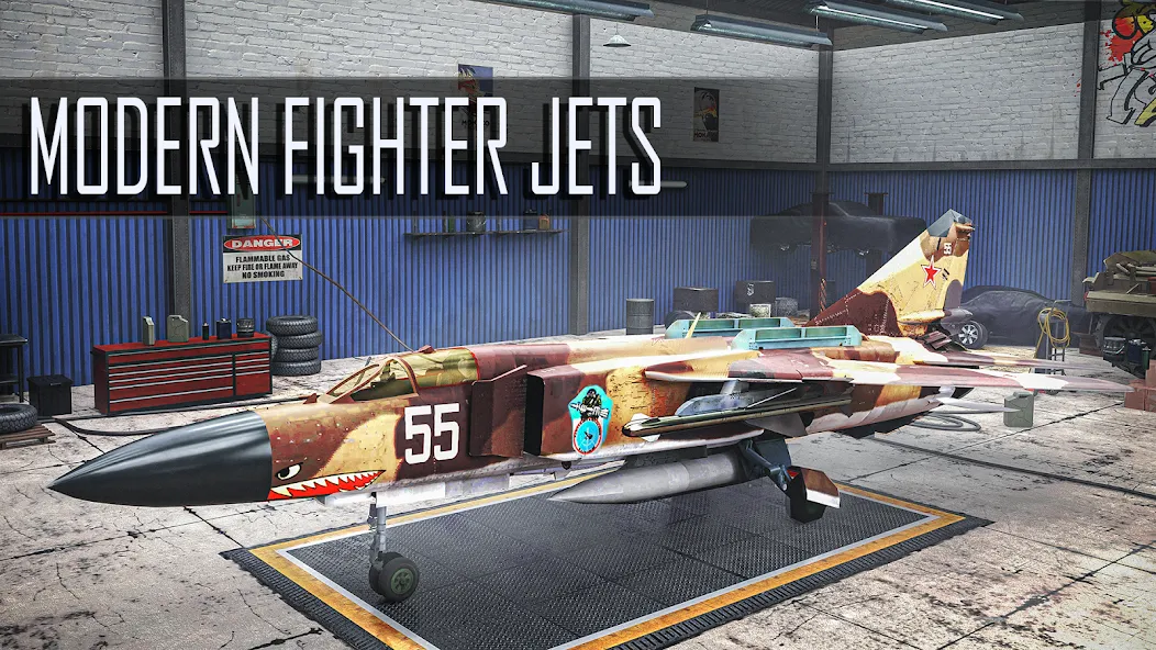 Jet Fighter: Sky Combat 3D (Джет Файтер) [МОД Бесконечные монеты] APK Android Screenshot 3