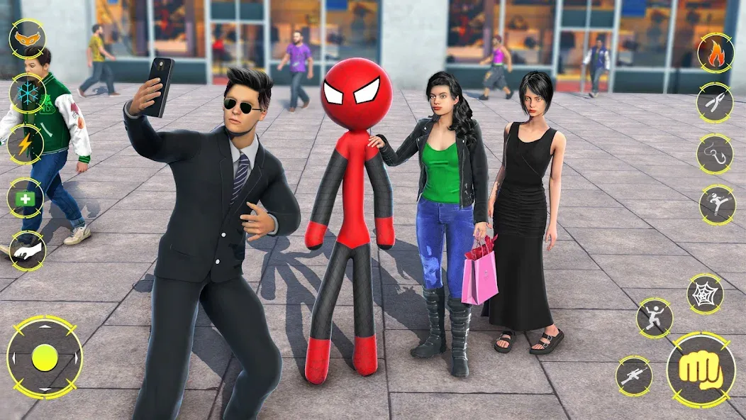 StickMan Rope Hero Spider Game (Стикмен Роуп Хиро Спайдер Гейм) [МОД Много денег] APK Android Screenshot 2