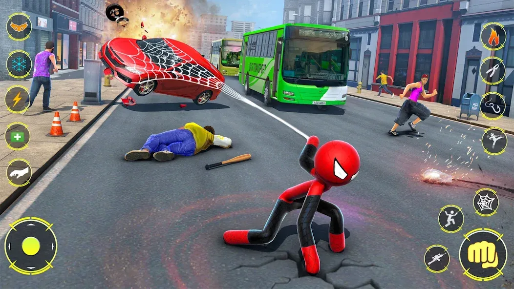 StickMan Rope Hero Spider Game (Стикмен Роуп Хиро Спайдер Гейм) [МОД Много денег] APK Android Screenshot 3