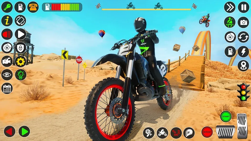 Bike Stunt Games Stunt Bike 3D (Байк стант рэмп игра Байк Джамп) [МОД Бесконечные монеты] APK Android Screenshot 1
