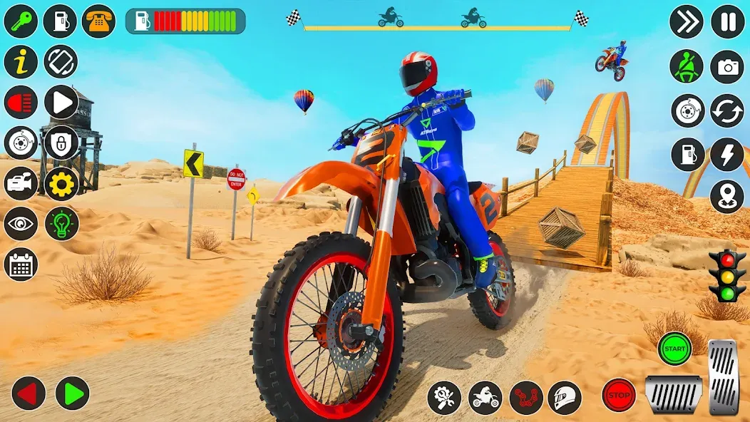 Bike Stunt Games Stunt Bike 3D (Байк стант рэмп игра Байк Джамп) [МОД Бесконечные монеты] APK Android Screenshot 2
