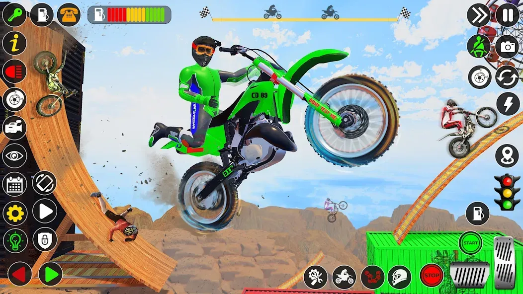 Bike Stunt Games Stunt Bike 3D (Байк стант рэмп игра Байк Джамп) [МОД Бесконечные монеты] APK Android Screenshot 3