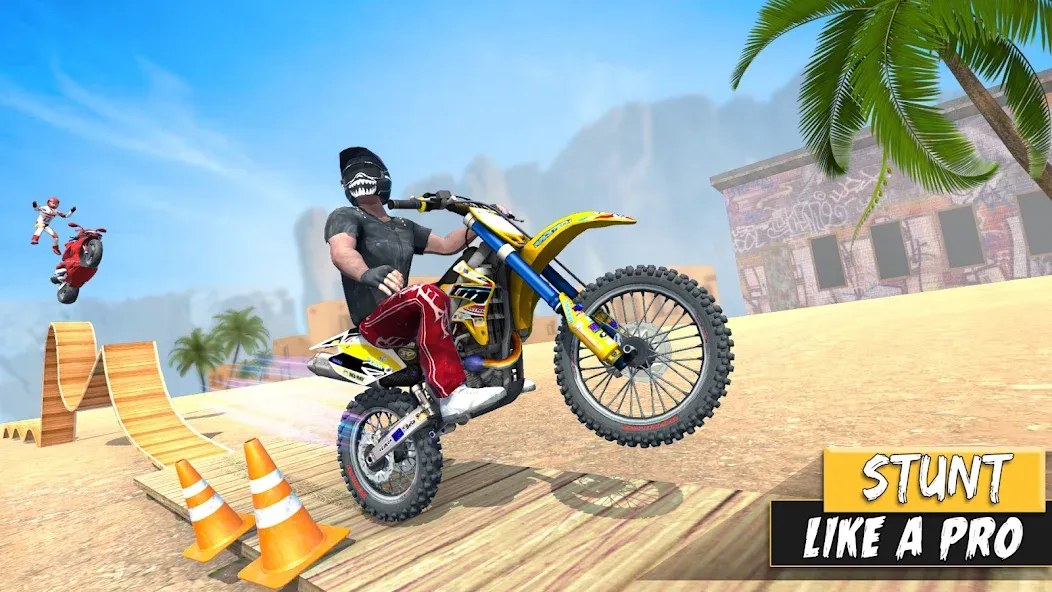 Bike Stunt Games Stunt Bike 3D (Байк стант рэмп игра Байк Джамп) [МОД Бесконечные монеты] APK Android Screenshot 4