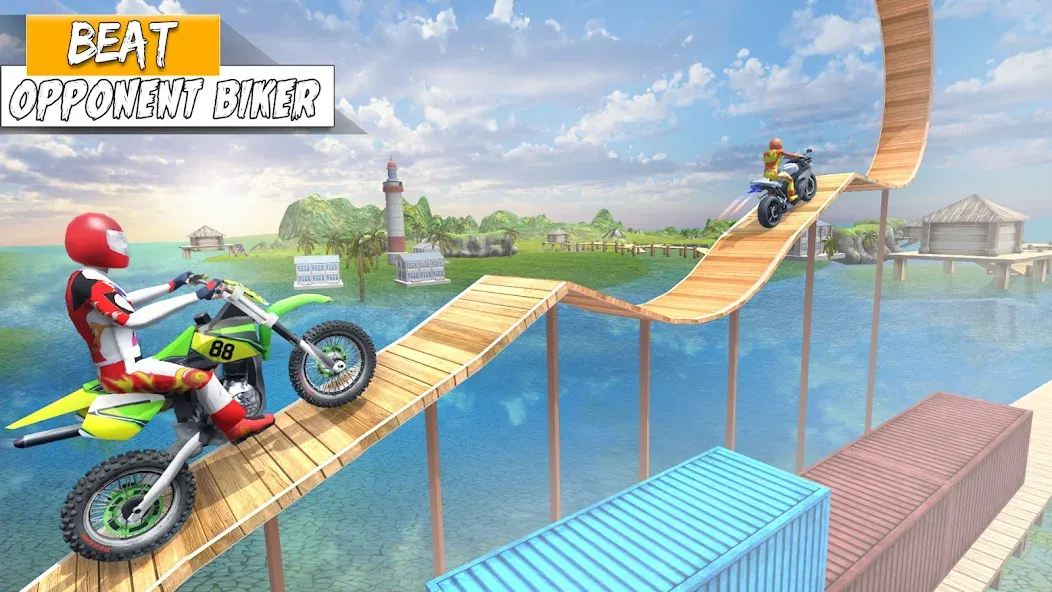 Bike Stunt Games Stunt Bike 3D (Байк стант рэмп игра Байк Джамп) [МОД Бесконечные монеты] APK Android Screenshot 5