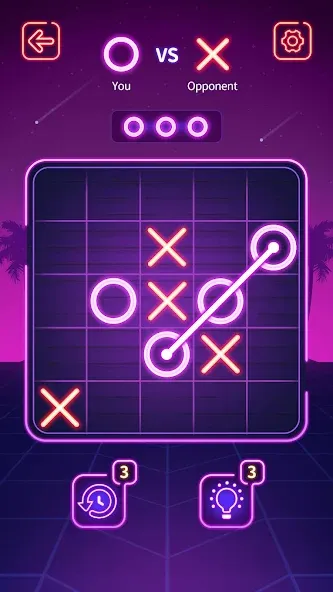 Tic Tac Toe - Offline XOXO (Тиктактое) [МОД Бесконечные монеты] APK Android Screenshot 1