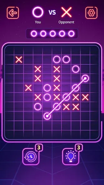 Tic Tac Toe - Offline XOXO (Тиктактое) [МОД Бесконечные монеты] APK Android Screenshot 2