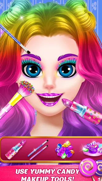 DIY Candy Makeup-Beauty Salon (ДИУАИ Мейкап) [МОД Бесконечные монеты] APK Android Screenshot 2