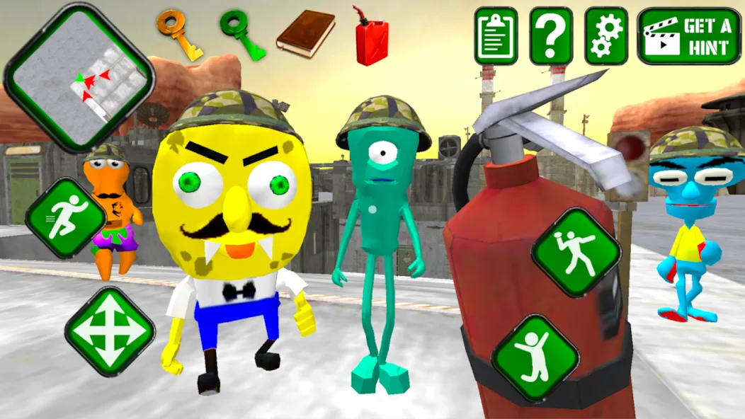 Sponge Area 51. Neighbor Alien [МОД Все открыто] APK Android Screenshot 2