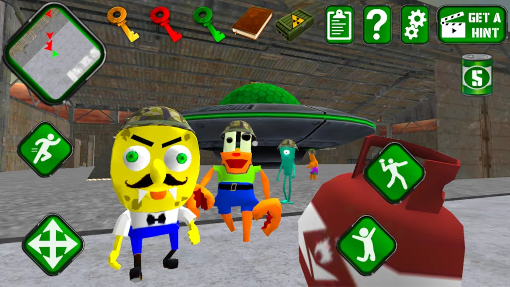 Sponge Area 51. Neighbor Alien [МОД Все открыто] APK Android Screenshot 3