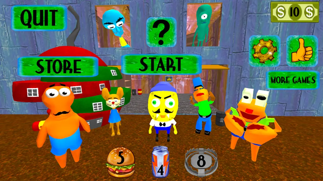 Sponge Neighbor Escape 3D (Спонж Сосед Побег 3D) [МОД Много денег] APK Android Screenshot 5