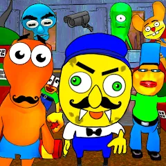 Sponge Neighbor Escape 3D (Спонж Сосед Побег 3D) [МОД Много денег] APK Android