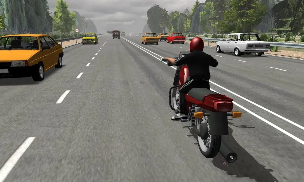 Russian Moto Traffic Rider 3D [МОД Mega Pack] APK Android Screenshot 1