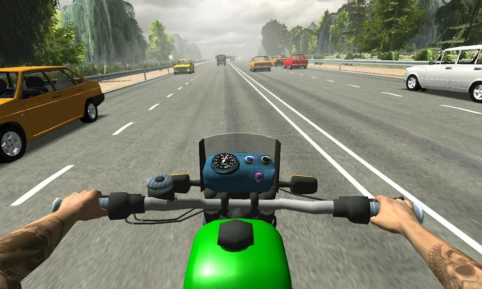 Russian Moto Traffic Rider 3D [МОД Mega Pack] APK Android Screenshot 3