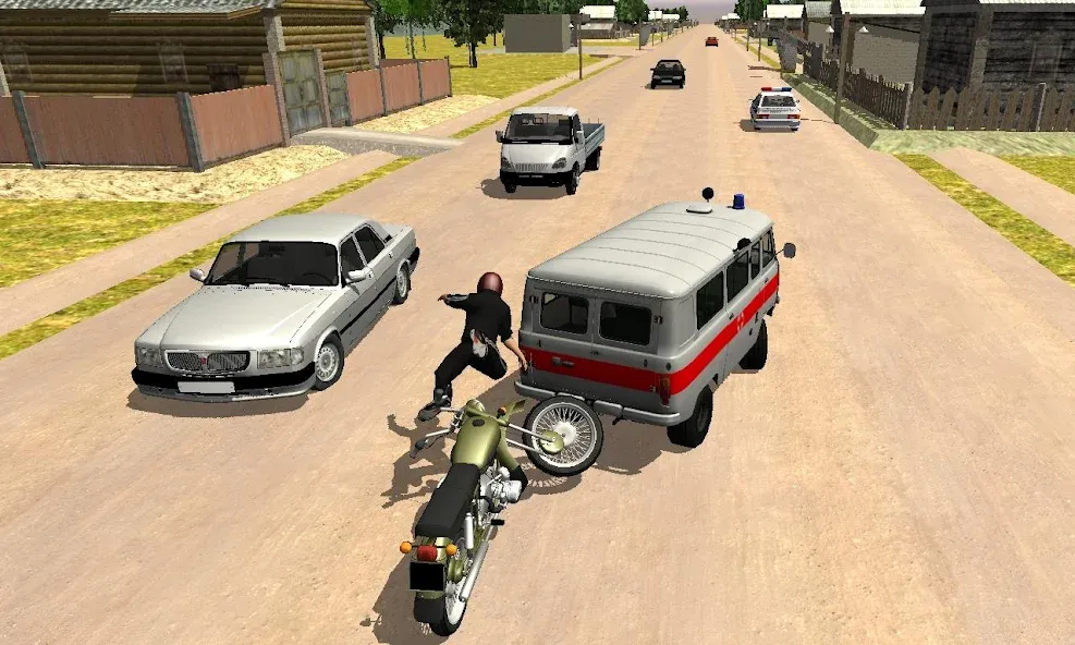 Russian Moto Traffic Rider 3D [МОД Mega Pack] APK Android Screenshot 4