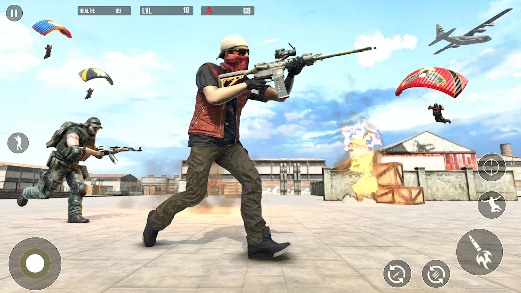 Battlegrounds Fire Squad War [МОД Бесконечные монеты] APK Android Screenshot 3