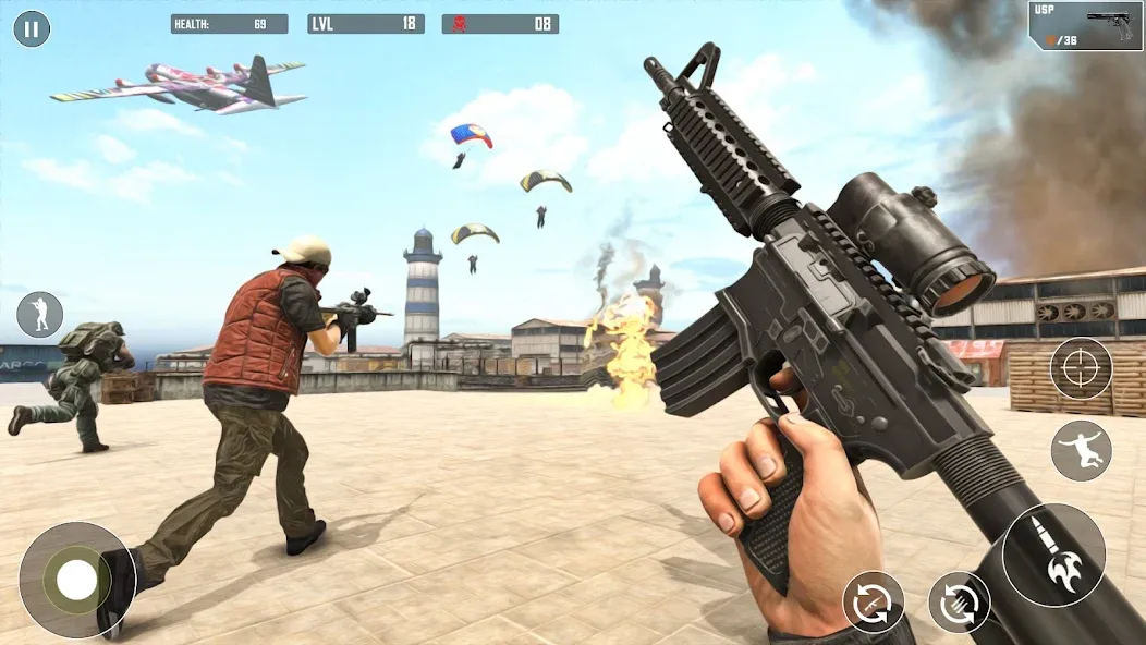 Battlegrounds Fire Squad War [МОД Бесконечные монеты] APK Android Screenshot 4