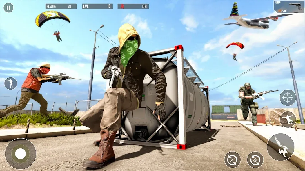 Battlegrounds Fire Squad War [МОД Бесконечные монеты] APK Android Screenshot 5