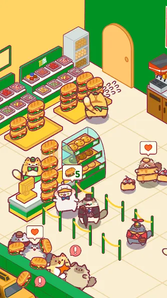 Cat Snack Bar: Cute Food Games (Кэт Снэк Бар) [МОД Все открыто] APK Android Screenshot 2